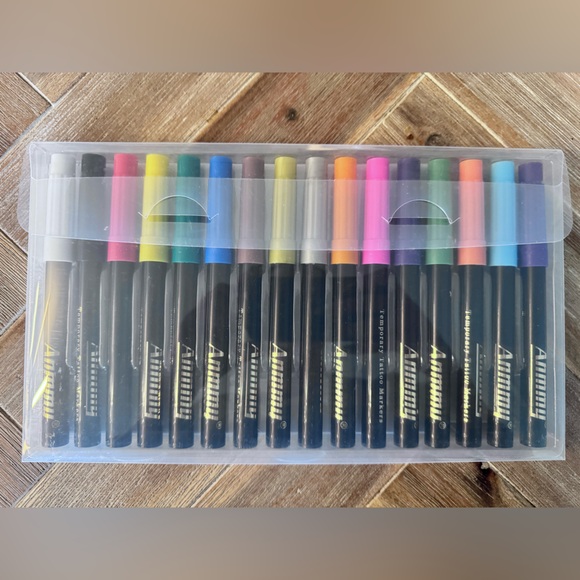 Temporary Tattoo Markers for Skin, 16 Colors + 77 Tattoo Stencils Kids+Adults - Picture 6 of 6